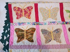 My Butterfly Garden Handmade Patchwork Quilt Butterflies in All Colors 84x92 '04