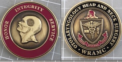 Challenge Coin Head and Neck Surgery Otolaryngology Walter Reed WRAMC