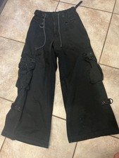 Vintage Tripp NYC Y2k Black Rave Wide Leg Goth Pants Women  s Xs Festival