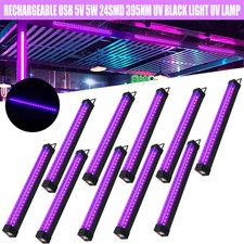 UV Black Light Bar Fixtures Ultraviolet Lamp Strip 24 LED USB Plug DJ Party Club
