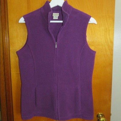 L.L Bean Vest Purple Fleece Full Zip Soft Cozy Warm Womens Small Outdoors