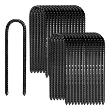 40 PCS 8" U Shaped Rebar Stakes, Heavy-Duty Steel Ground Anchors for Tent, Garde