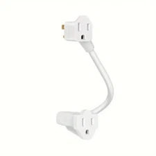 PIGGYBACK SHORT WHITE, 3 PRONG EXTENTION CORD, PERFECT FOR USE ON POWER STRIPS
