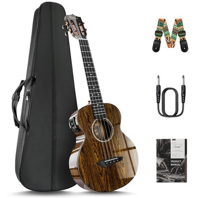 TEG95 Butterfly Bocote Glossy Tenor Acoustic & Electric Ukulele | 26-inch Han...