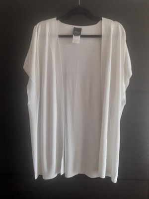 Marina Rinaldi White long front open cardigan s.S /M