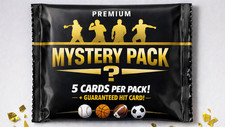 $20 Premium Sports Card Mystery Pack 5 Cards + Guaranteed Hit All Sports
