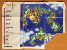 DAMAGED Torn FINAL FANTASY III 3 World of Balance WORLD OF RUIN Poster Map SNES