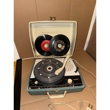 Vintage RCA Victor Portable Record Player with records WORKING