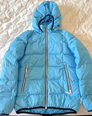 Reima Jord Down Ski Jacket Coat Size 11Y Icy Blue w/Attachable Hood Finland