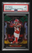 2022 Select Concourse Green & Yellow Prizm Die-Cut Skyy Moore PSA 9 MINT 19yd