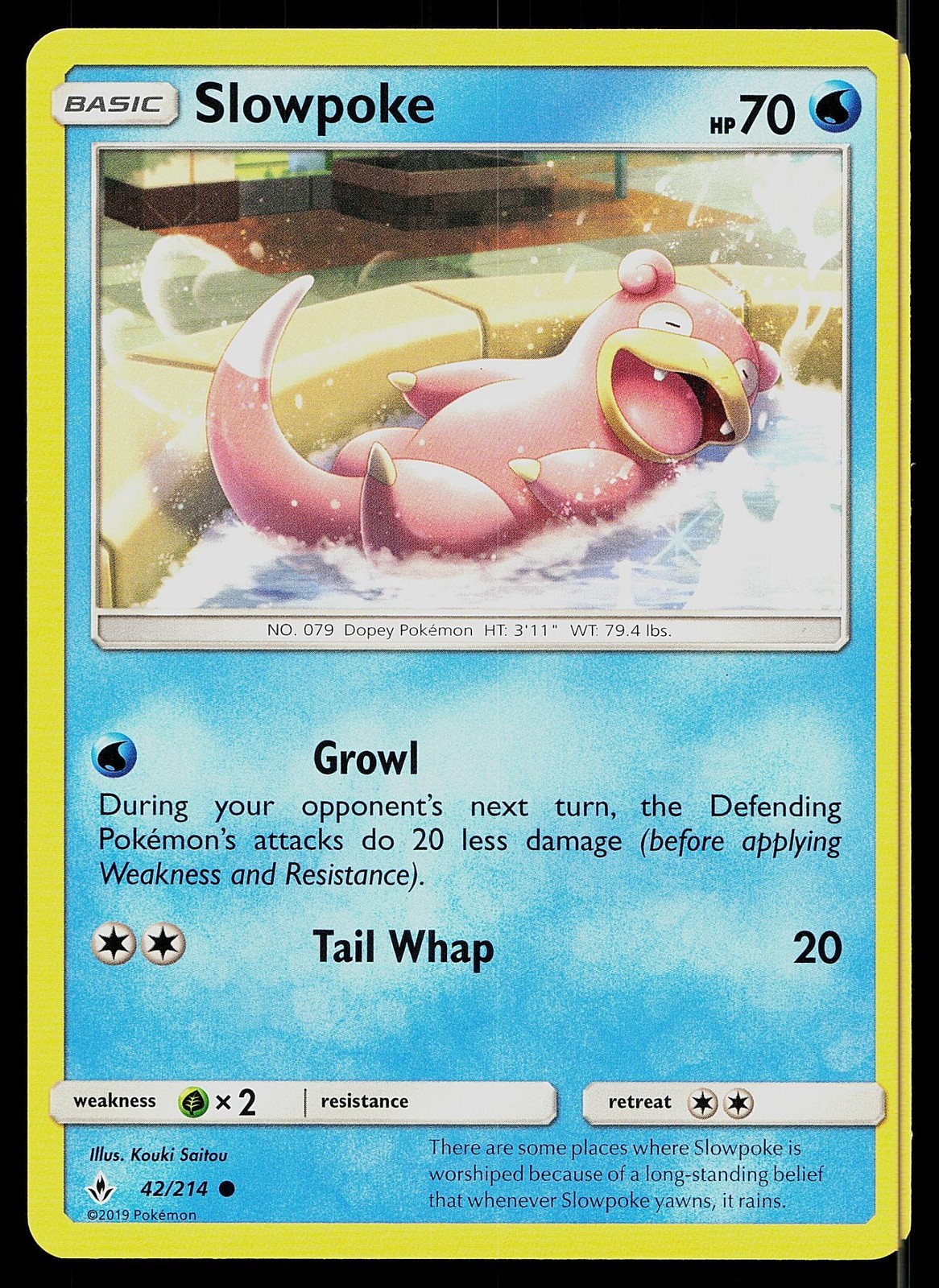 Pokemon Card Unbroken Bonds Slowpoke 42/214 Common