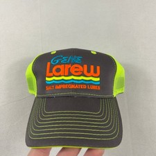 Gene Larew Trucker Hat Salt Impregnated Lures Neon Mesh Fishing Cap Mens OSFM