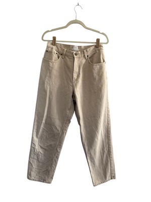 LL Bean Relaxed Original Relaxed Fit 10 Petite Lt Tan Mom High Rise Jeans #4279