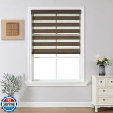 Joydeco Cordless Zebra Blinds (Pro), Dual Layer Light Control Zebra Blinds fo