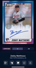 DIGITAL TOPPS BUNT 25 Zebby Matthews 1990 CHROME RC SIGNATURE Super Rare **READ