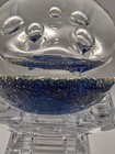 DYNASTY GALLERY ART GLASS PAPERWEIGHT COBALT BLUE GOLD FLECK CONTROLLED BUBBLE — photo 8