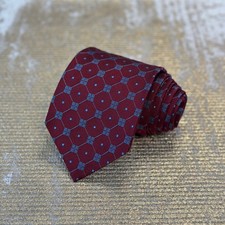 BROOKS BROTHERS 346 Men's Red  Blue Pattern Silk Necktie Office Business Career