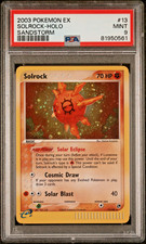 PSA 9 Solrock Holo #13 EX Sandstorm Pokemon 2003 Swirl 🌀 E-Reader Clean Pop 92 on eBay