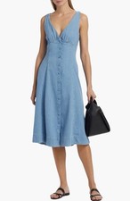 New Reformation Sebastien Denim Midi Dress In Savannah Sz 10 $248