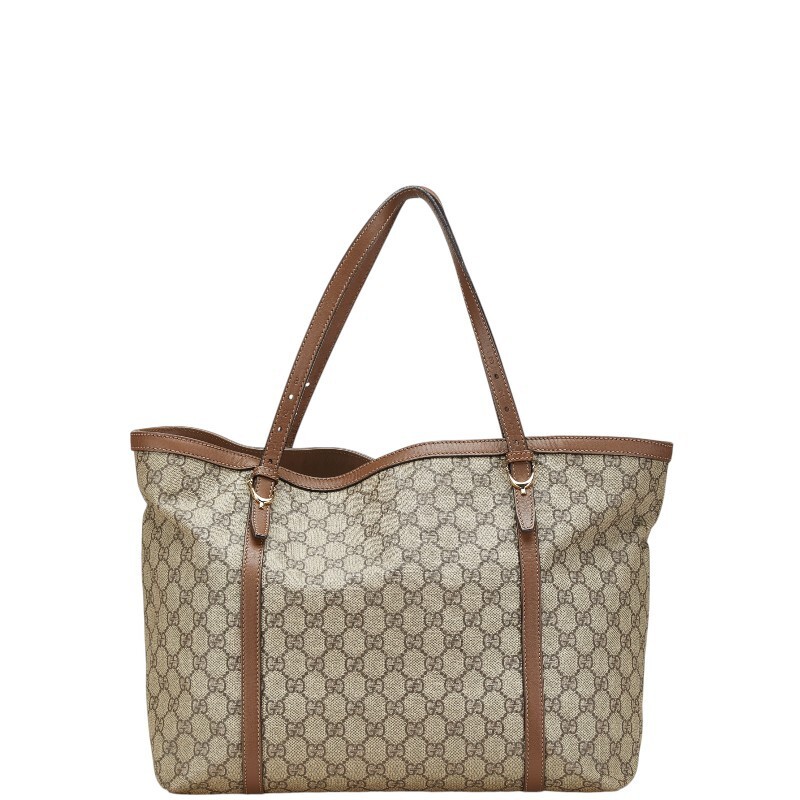 GUCCI GG Supreme Tote in Beige Brown Leather - Preowned from Japan