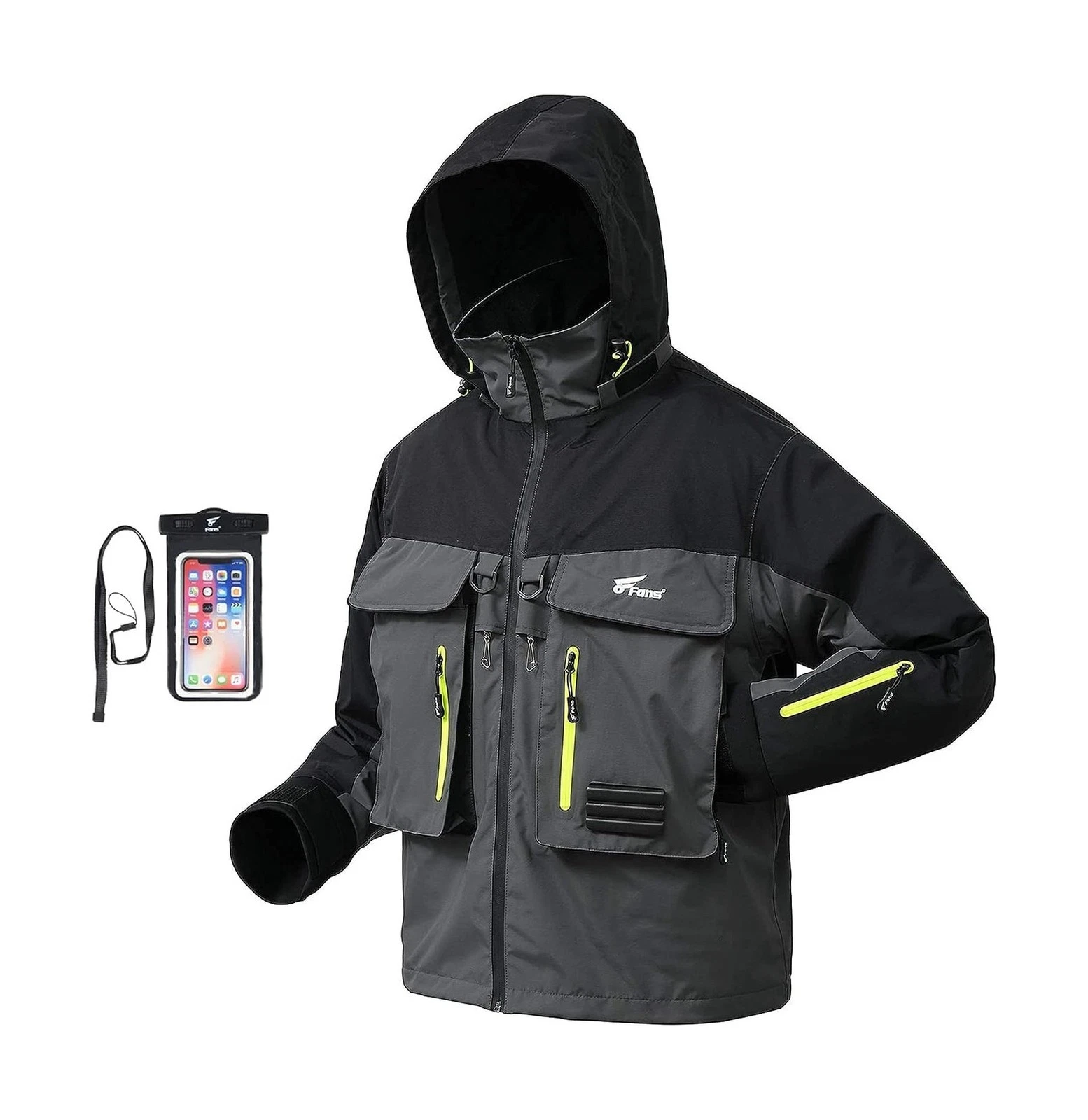8 Fans Fishing Wading Jackets Breathable Waterproof Fishing Rain Jackets for ...