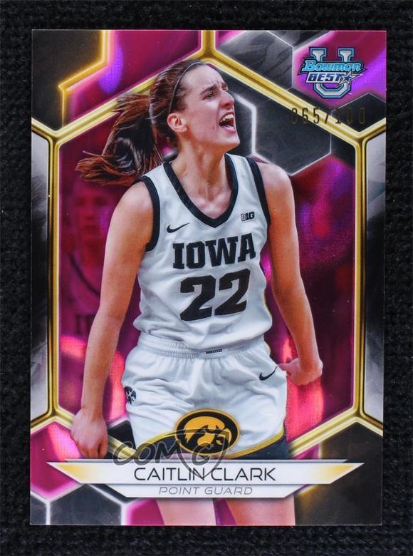 2023-24 Bowman U Best Pink Lava Refractor 65/100 Caitlin Clark #30 1cc7