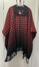 Marc New York Women’s Size: One Size, Mock Neck Zipper Cardigan Red/Black Check