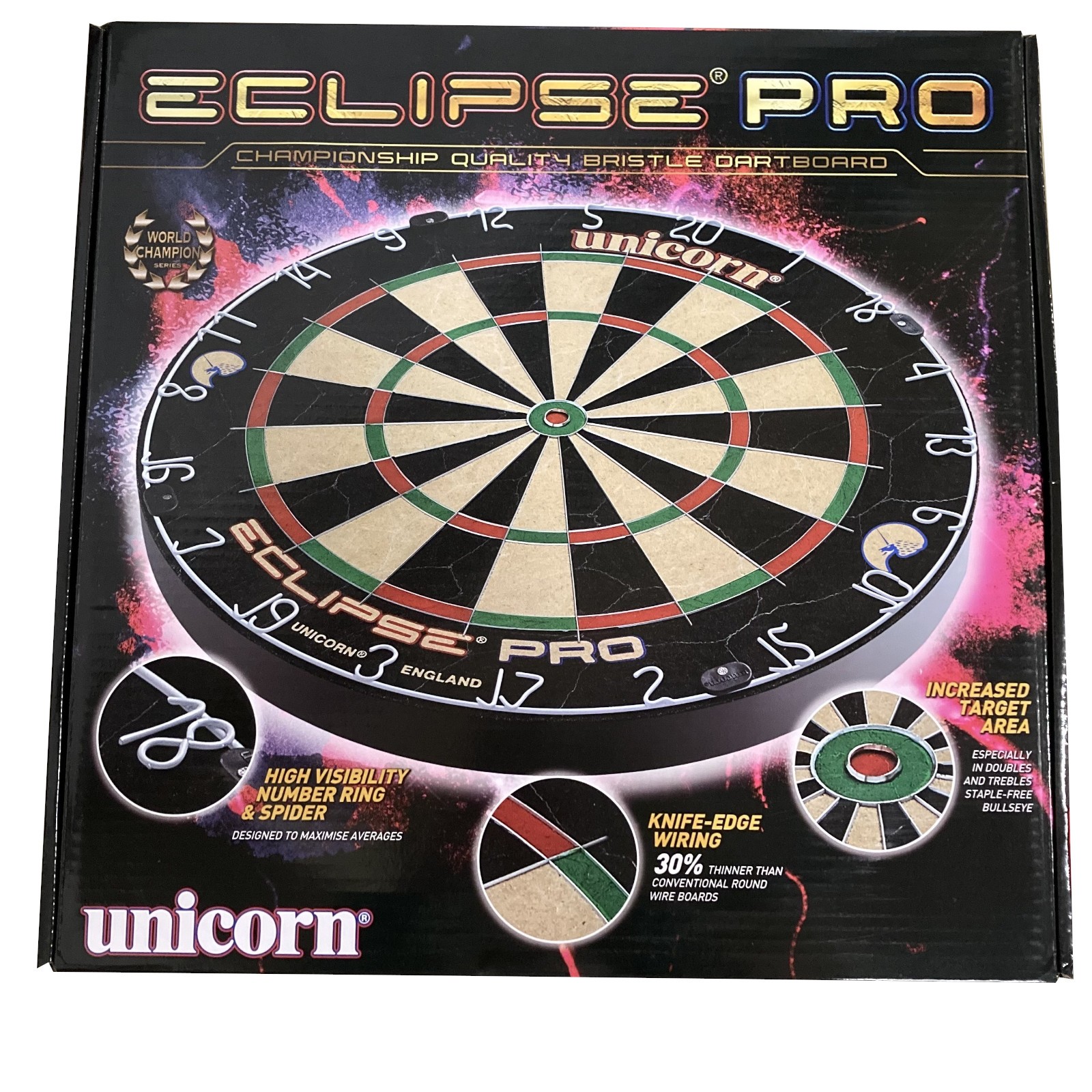 Dartboard Unicorn Eclipse Pro Bristle PDC Endorsed Championship Quality