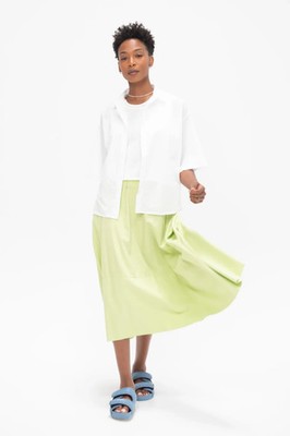 LABO.ART Gea pleated cotton poplin midi skirt sz Medium