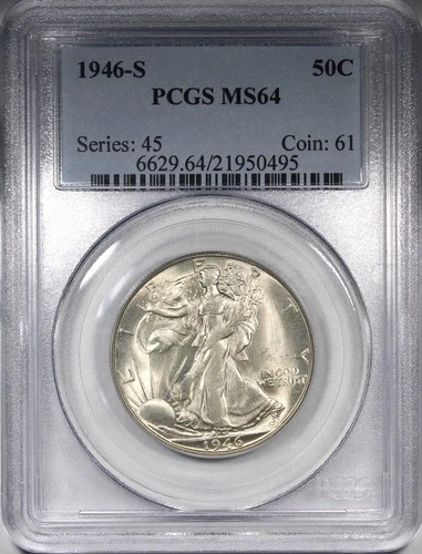 1946-S Walking Liberty Half Dollar PCGS MS64 Better Date 50C