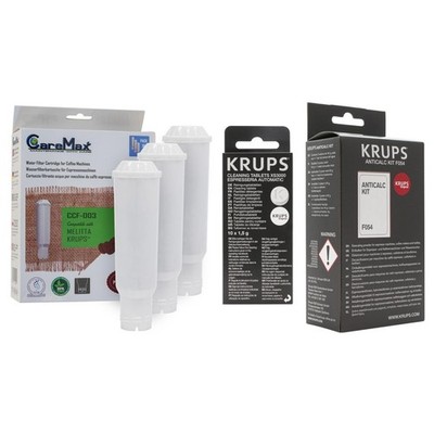 Krups Entkalker AntiCalc F054 Reinigungstabletten XS3000 3x CareMax Wasserfilter