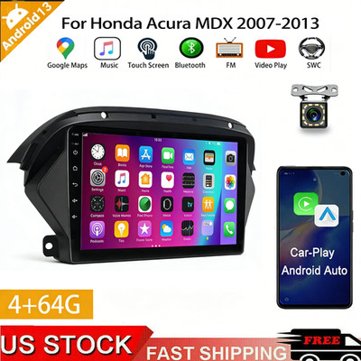 64GB For 2007-2013 Honda Acura MDX Apple Carplay Android 13 Car Stereo GPS Radio