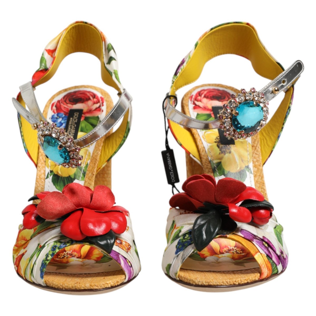 DOLCE & GABBANA Shoes Multicolor Floral Crystal Embellished