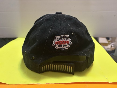 Vintage St Louis Rams Super Bowl Champions Cap Hat Black Silver FREE SHIPPING - Picture 2 of 8