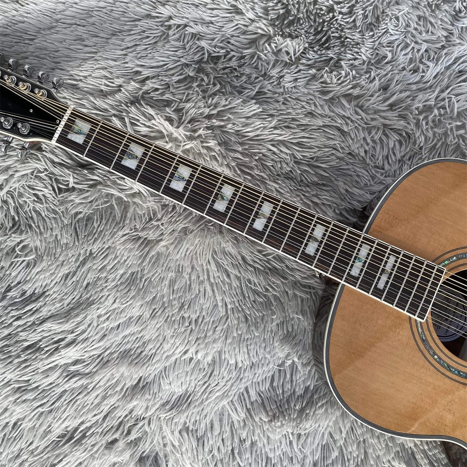  Guitarra Acústica Tapa de Abeto Parte Trasera de Palo de Rosa Jumbo Natural Envío Rápido Foto 3 de 4