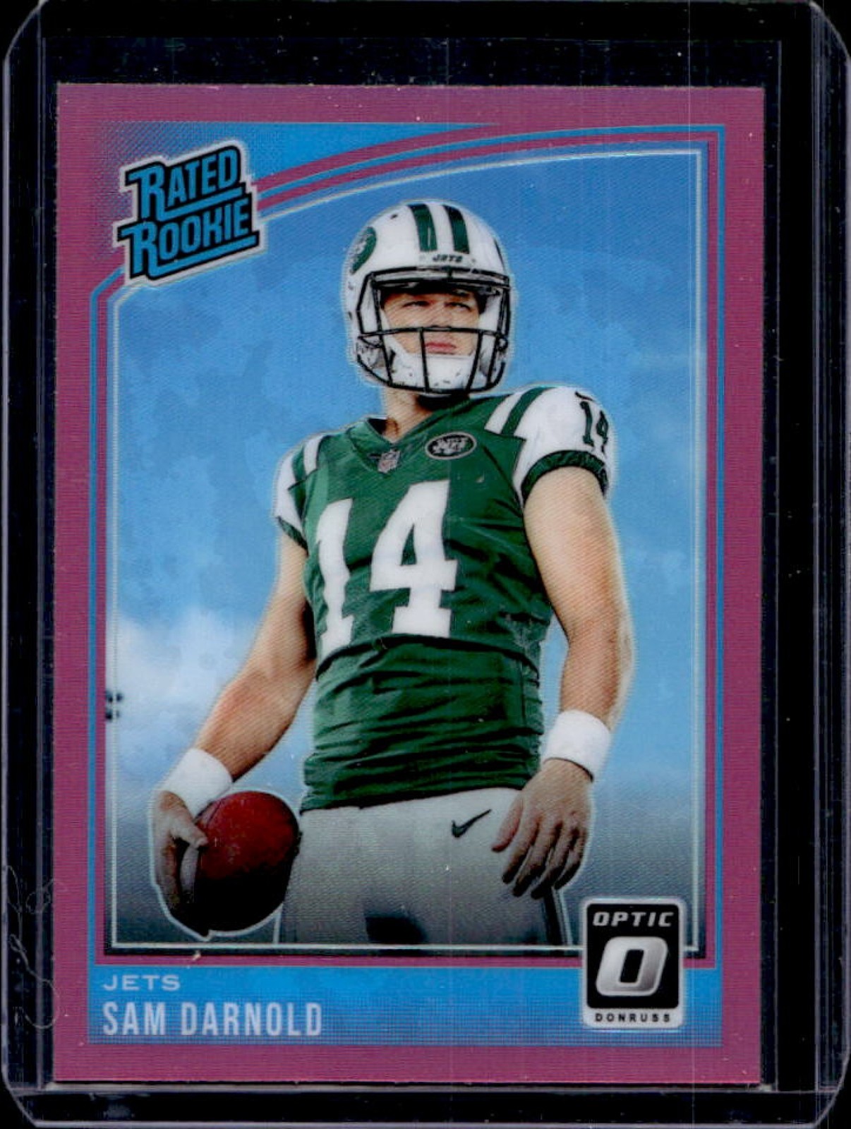 2018 Panini Donruss Optic Sam Darnold Pink Prizm Rookie RC #151 Jets