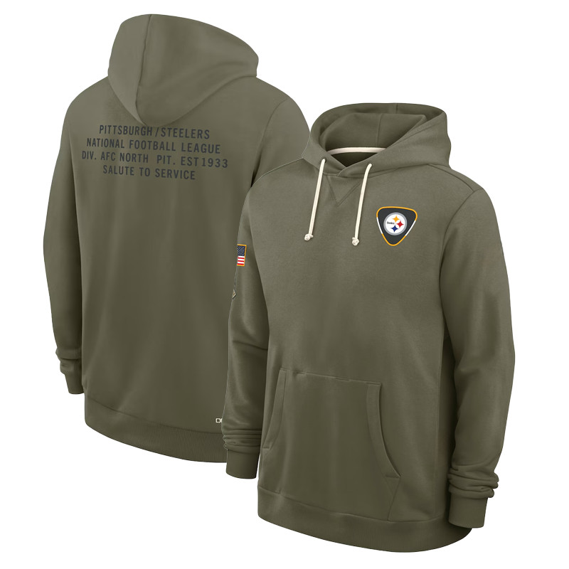 Men's NFL Olive 2025 Salute to Service Sideline Standard Issue Dri-FIT Hoodie