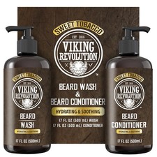 Viking Revolution Beard Wash and Beard Conditioner for Men with Argan Oil and...