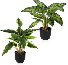 2 Pièces Plantes Artificielles Intérieures 41cm Plante Artificielle en Pot