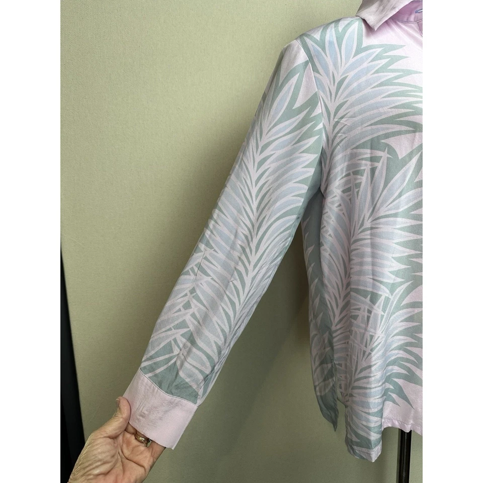 Женский топ Bob Mackie Wearable Art 100% шелк размер XS розовый на пуговицах женский - Изображение 4 из 4