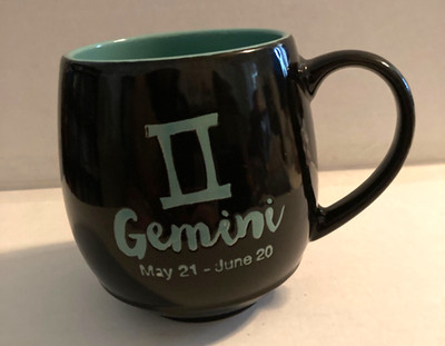 Fisher Home Products Coffee Mug Cup  Black  Gemini   Zodiac Large