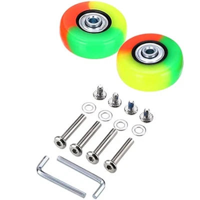 2 Sets Roulettes Pour Valise Remplacement Des Roues Valises Pivotantes - Photo 1/4