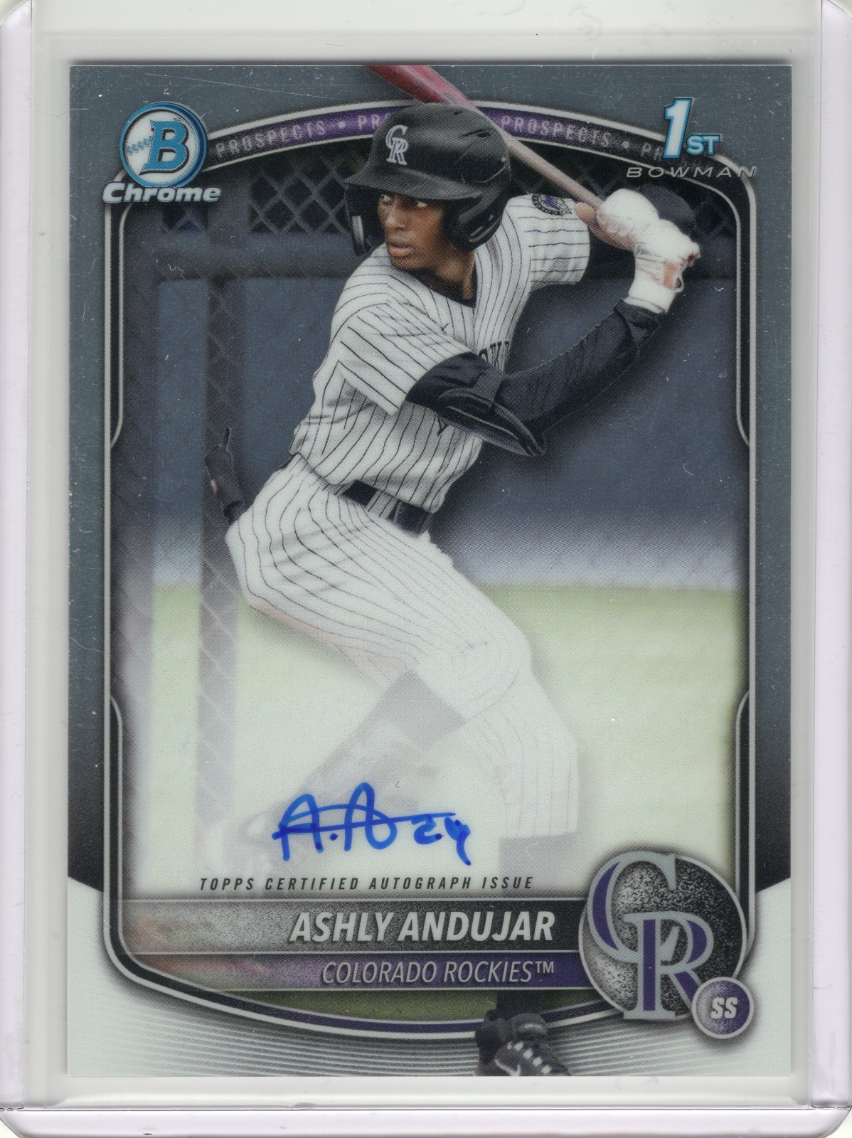 2025 Bowman Ashly Andujar Chrome Auto 1st #CPA-AA Colorado Rockies