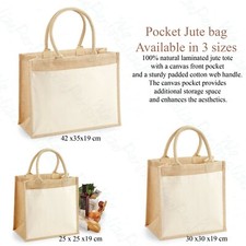 Jute Hessian Shopping Bag Cotton Pocket West fordMill Reusable Carrier Sack Tote