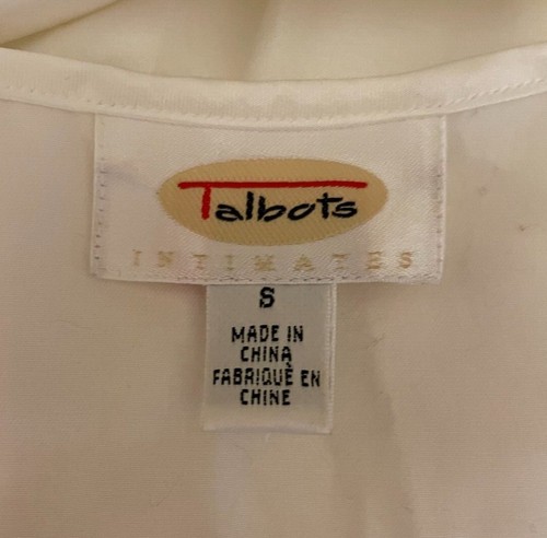 Talbots Intimates Womens Elegant Lingerie Nightgown Small Ivory Satin Lace Trim - Picture 2 of 12