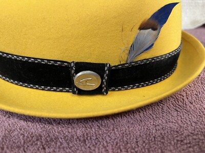 Chapeau Fedora Vintage RARE Ski-Doo Blizzard TNT - Motoneige - Taille Unique Jaune - À Large Bord - Neuf Sans étiquette