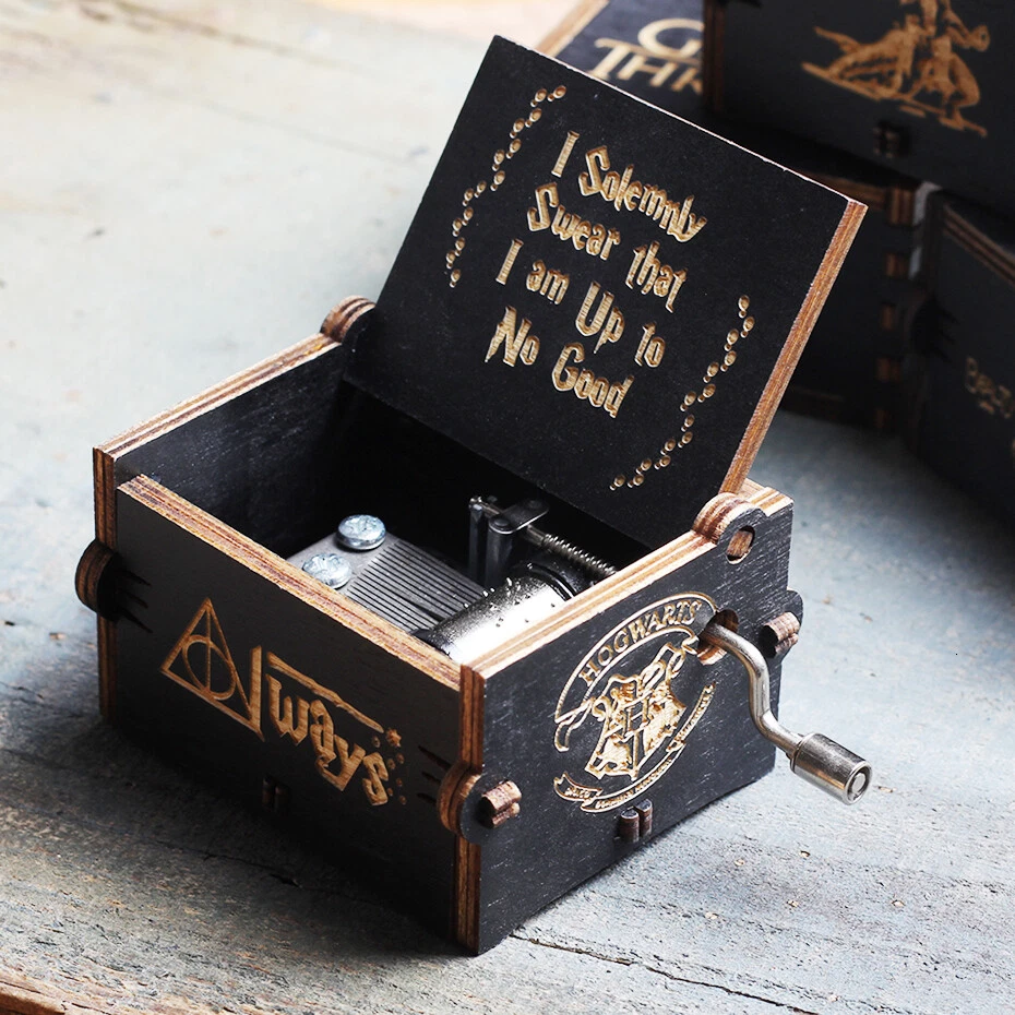 Classic Hand Crank Wooden Music Box Case Collection Gifts For