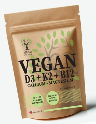 Veganes Vitamin D3 10000iu K2 B12 10000mcg Calcium Magnesium natürliches Vitamin D3 K2