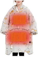 KFUBUO Heated Electric Wearable Blanket Throw Battery Operated Rechargeable