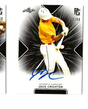 2021 JACK CRIGHTON LEAF PERFECT GAME AUTO BLACK PARALLEL ROOKIE #17/50  NEW